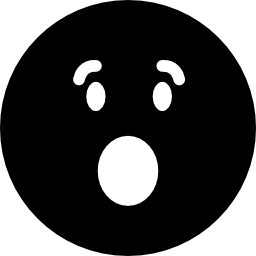 Überraschtes quadratisches emoticon-gesicht mit offenen augen und offenem mund icon