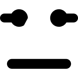 emoticon vierkant gezicht met rechte mond- en ogenlijnen icoon