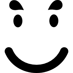 glimlachend emoticongezicht in een vierkant icoon