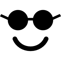 emoticons vierkant gezicht met zonnebril icoon