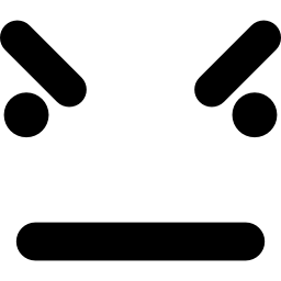 schlechtes quadratisches emoticon-gesicht icon