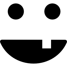 gelukkige emoticon met één tand icoon