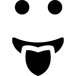 emoticon quadratisches gesicht mit herausgezogener zunge icon