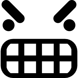 cara cuadrada emoticon furioso icono