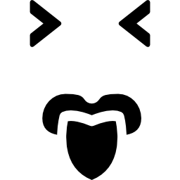 Emoticon square face with closed eyes and tongue out icon