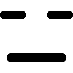 emoticon quadratisches gesicht mit geschlossenen augen und mund von geraden linien icon