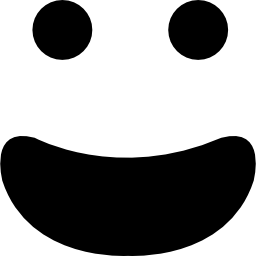 Happy smiling emoticon face with open mouth icon