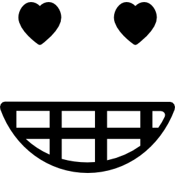 emoticon verliefd gezicht in een vierkant icoon