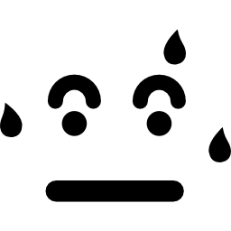 Sweating emoticon square face icon