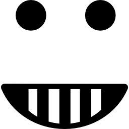 Смайлик счастливой улыбкой квадратной формы лица иконка