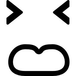 angewidertes quadratisches emoticon-gesicht icon