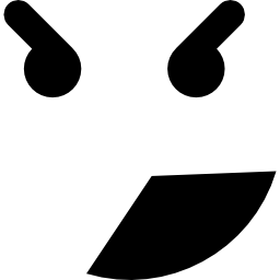 Квадратный смайлик сердитое лицо иконка