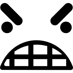 Anger emoticon square face icon