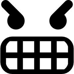 Very angry emoticon square face icon