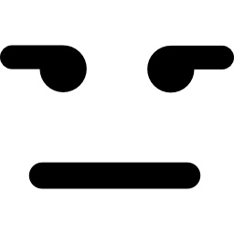 kwadratowa twarz emotikon z prostymi ustami ikona