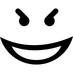Evil smile square emoticon face icon
