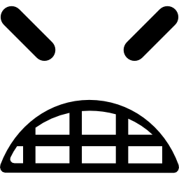 Angry emoticon square face with closed eyes icon