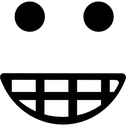 emoticon sorrindo rosto quadrado Ícone