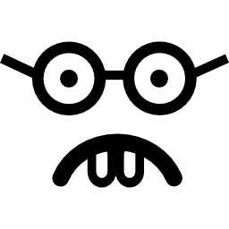 emoticon nerd faccia quadrata icona