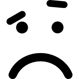 emoticon quadrato arrotondato triste icona