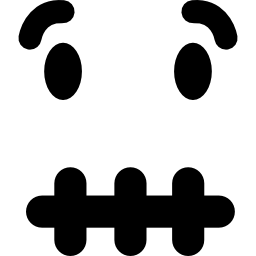 Mute emoticon square face icon