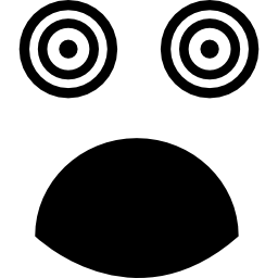 Удивленное квадратное лицо с открытыми глазами и ртом иконка