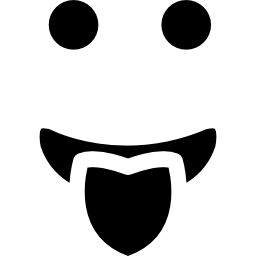 emoticon viso quadrato arrotondato con la lingua fuori dalla bocca icona