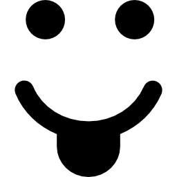 smiley con lengua en forma cuadrada icono