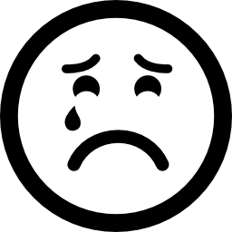 Sad suffering crying emoticon face icon