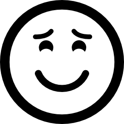 emoticon sorridente con sopracciglia sollevate e occhi chiusi icona