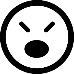 Emoticons square face with closed eyes and opened mouth icon