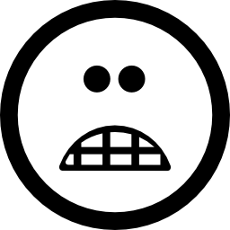 Scared emoticon square face icon