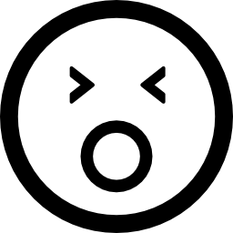Yawning emoticon square face icon