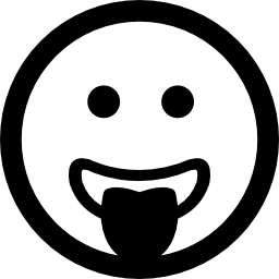 emoticon vierkant gezicht met tong uit icoon