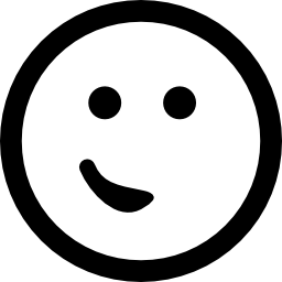 emoticon gesicht mit dem mund an einer seite wie ein kleines lächeln in einem abgerundeten quadrat icon
