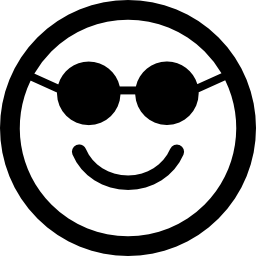 cara cuadrada de emoticonos con gafas de sol icono