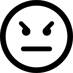 boos emoticon vierkant gezicht icoon