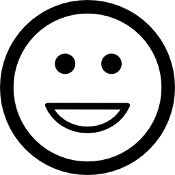 cara cuadrada emoticon con una sonrisa icono