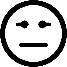 emoticon faccia quadrata con bocca dritta e linee degli occhi icona