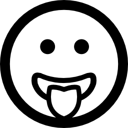 emotikon kwadratowa zaokrąglona twarz z językiem z ust ikona