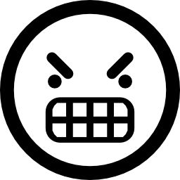 wütendes quadratisches emoticon-gesicht icon