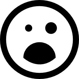 Black eye and opened mouth emoticon square face icon