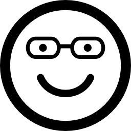 uczeń uśmiechający się emotikon kwadratową twarz ikona