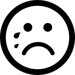 huilende emoticon afgerond vierkant gezicht icoon