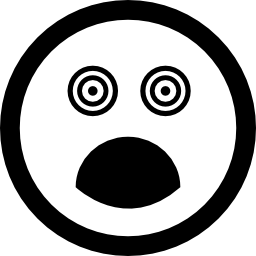 Surprised square face with eyes and mouth opened icon