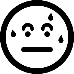 Sweating emoticon square face icon