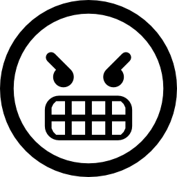 zeer boos emoticon vierkant gezicht icoon