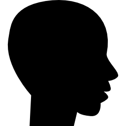 hoofd zijaanzicht zwart silhouet van mannelijke kale vorm icoon