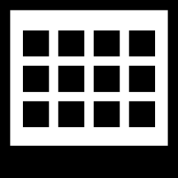 simbolo dell'interfaccia del layout dei quadrati icona