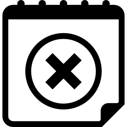 Delete calendar button interface symbol with a cross icon